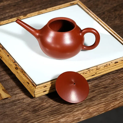 150ML Yixing Purple Clay Teapot with Long Spout Real Handmade Fisher Zisha Kettle Puer Tea Set Kung Fu Zisha Teaware