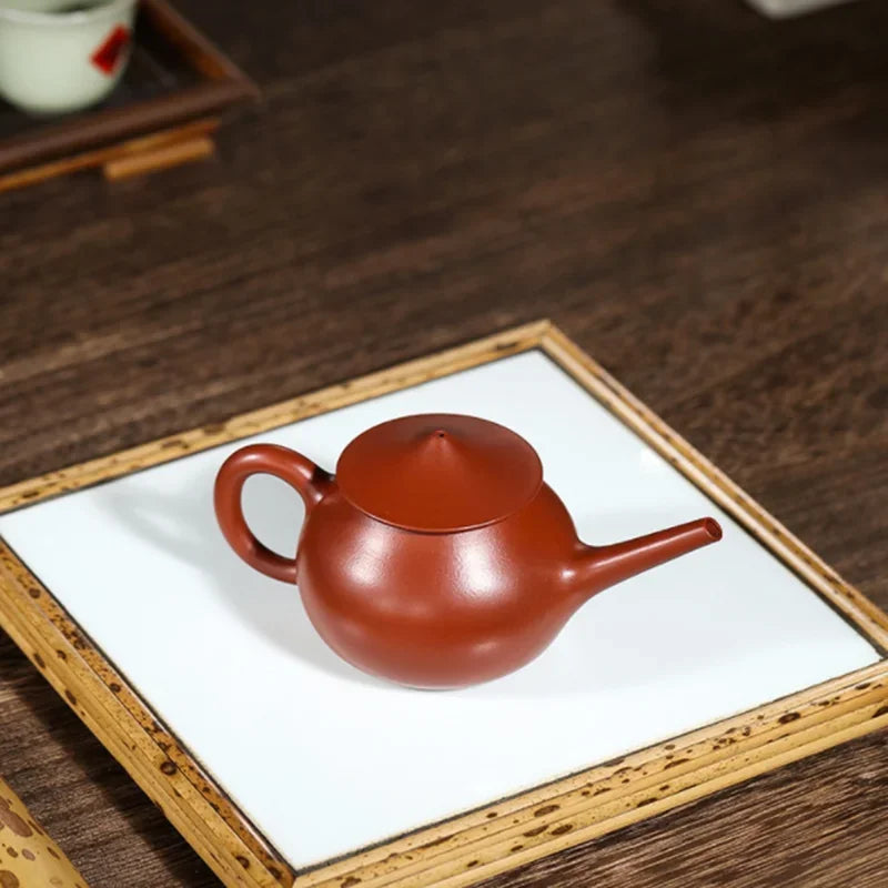 150ML Yixing Purple Clay Teapot with Long Spout Real Handmade Fisher Zisha Kettle Puer Tea Set Kung Fu Zisha Teaware