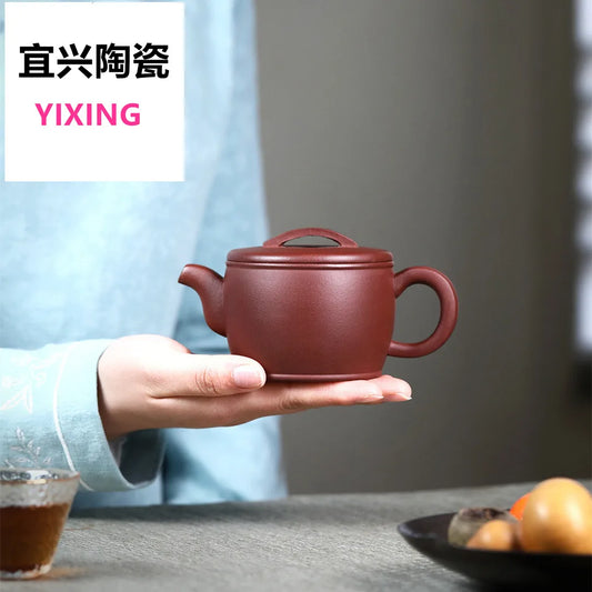 150cc 300cc Handmade Zisha Teapot, Raw Ore Purple Vermillion Clay, Giant Wheel Pot, Kung-Fu Teaware, Drinkware for Puer