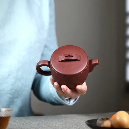 150cc 300cc Handmade Zisha Teapot, Raw Ore Purple Vermillion Clay, Giant Wheel Pot, Kung-Fu Teaware, Drinkware for Puer
