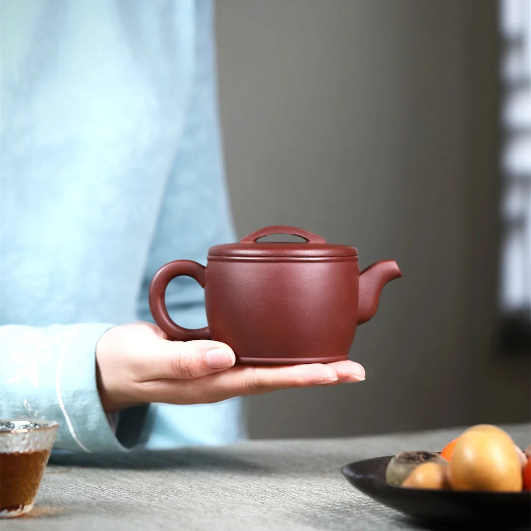 150cc 300cc Handmade Zisha Teapot, Raw Ore Purple Vermillion Clay, Giant Wheel Pot, Kung-Fu Teaware, Drinkware for Puer