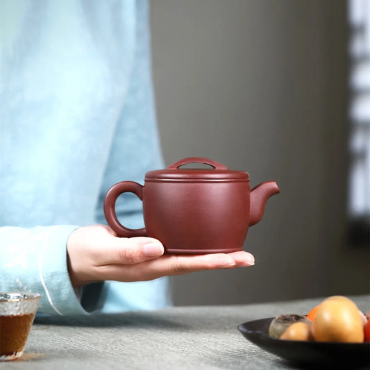 150cc 300cc Handmade Zisha Teapot, Raw Ore Purple Vermillion Clay, Giant Wheel Pot, Kung-Fu Teaware, Drinkware for Puer