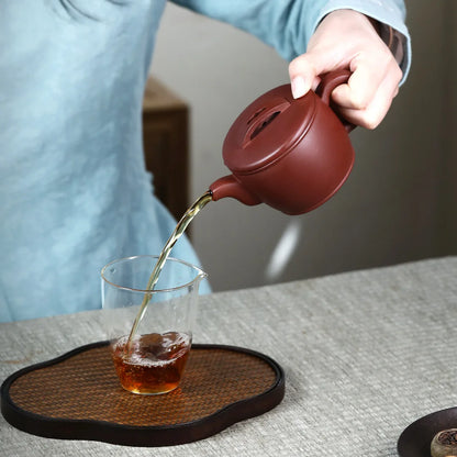 150cc 300cc Handmade Zisha Teapot, Raw Ore Purple Vermillion Clay, Giant Wheel Pot, Kung-Fu Teaware, Drinkware for Puer
