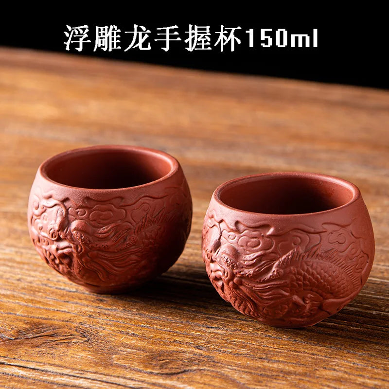 150cc Chinese Yixing Purple Clay Teacup Portable Meditation Cup Handmade Boutique Tea Bowl Master Cup Customized Tea Set