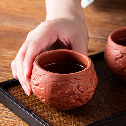 150cc Chinese Yixing Purple Clay Teacup Portable Meditation Cup Handmade Boutique Tea Bowl Master Cup Customized Tea Set