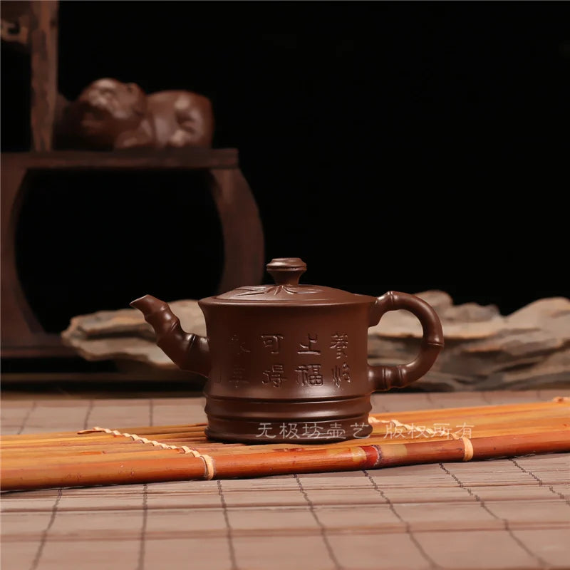 150cc Purple Clay Kettle Yixing handmade teapot small capacity single pot Zhu mud Da Hong Pao Kung fu tea set