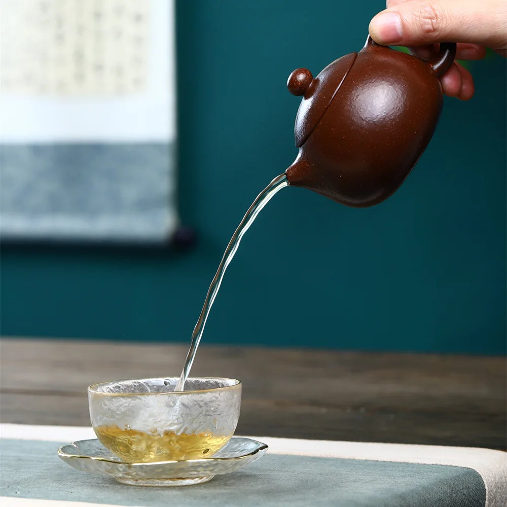 150cc Yixing Purple Clay Teapot Famous Handmade  Xishi Tea Pot Chinese Authentic Zisha Tea Set Kettle Customized Gifts