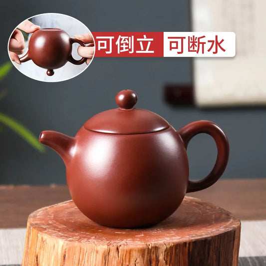 150cc Yixing Purple Clay Teapot Handmade Zhu Mud Dragon Egg Kettle Chinese Beauty Tea Infuser Raw Ore Zisha Tea Pot  Drinkware