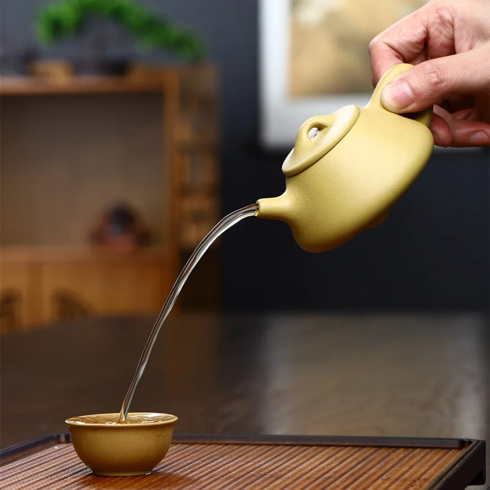 150cc Yixing Raw Ore Golden Duan Mud Zisha Teapots Hand Made Purple Mud Health Beauty Kettles Tea Pot  Set Gift