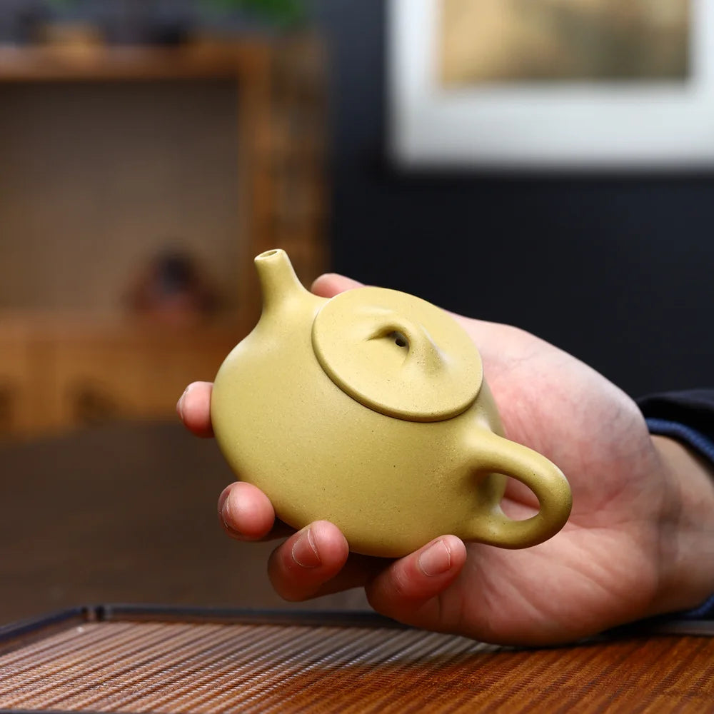 150cc Yixing Raw Ore Golden Duan Mud Zisha Teapots Hand Made Purple Mud Health Beauty Kettles Tea Pot  Set Gift