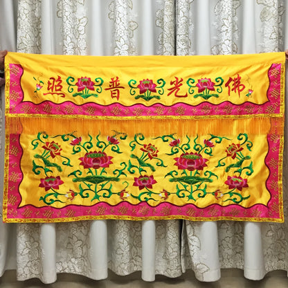 150cm Buddhist hall home Temple Decoration altar Worship Buddha Gods GOOD Embroidery Altar table enclosure wall Hanging Curtain