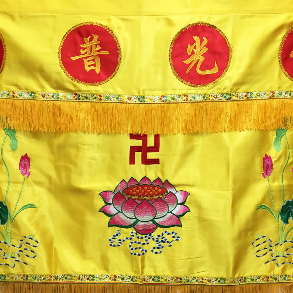 150cm Buddhist hall home Temple altar Worship Buddha Gods High quality Embroidery Altar table enclosure wall Hanging Curtain