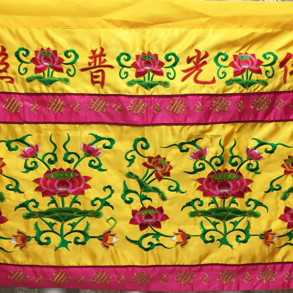 150cm long Wholesale Buddhist Taoism item HOME Temple altar Worship Buddha Embroidery Altar table enclosure wall Hanging Curtain