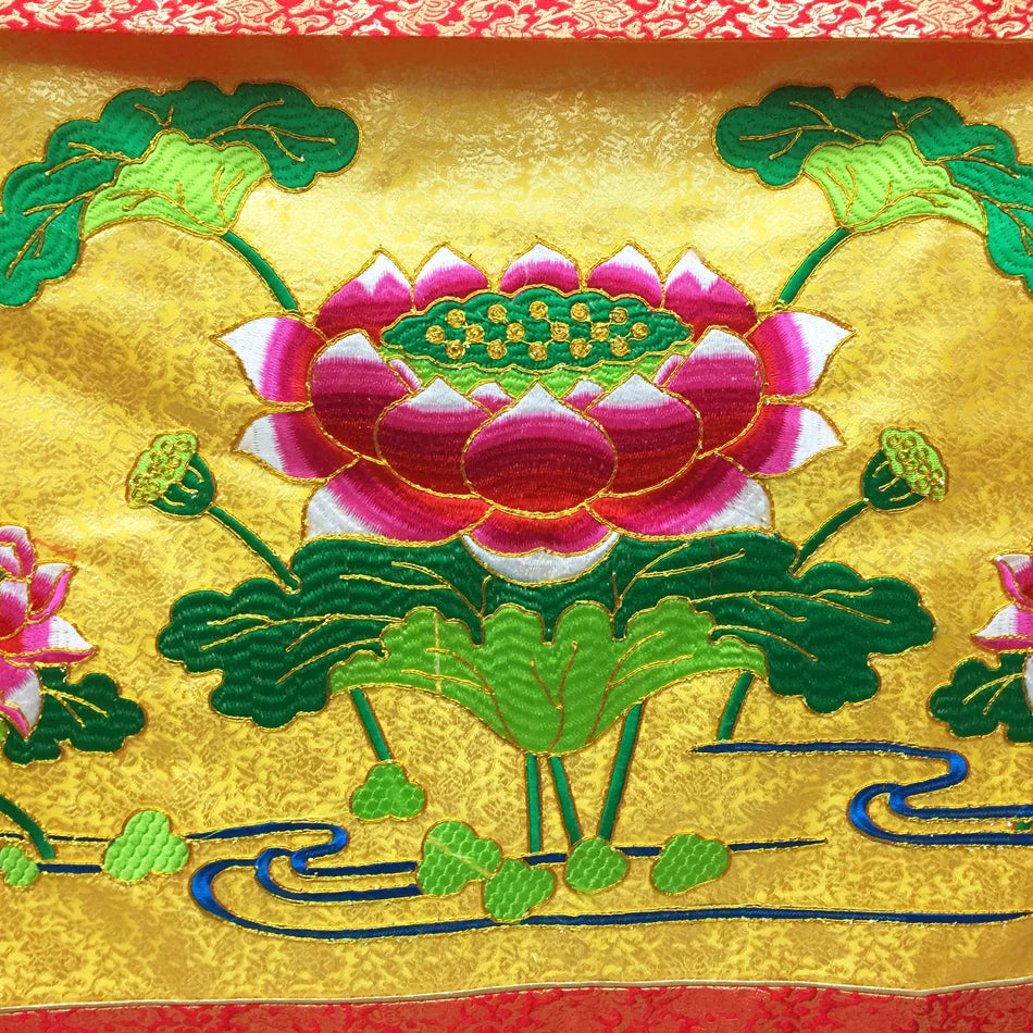 150cm long Wholesale Buddhist Taoism item Temple altar Worship Buddha TOP Embroidery Altar table enclosure wall Hanging Curtain