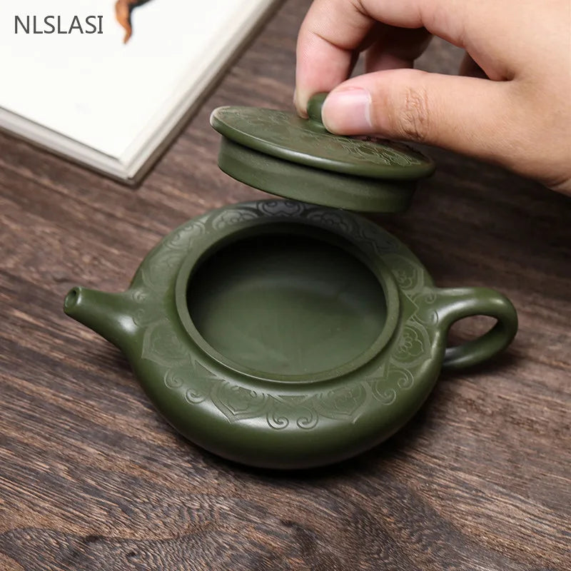 150ml Antique Yixing Purple Clay Teapot Raw Ore Green Mud Filter Tea Infuser Handmade Beauty Tea Pot Chinese Zisha Teaware