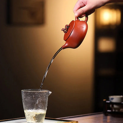 150ml Authentic Yixing Purple Clay Teapots Famous Handmade Stone Scoop Tea Pot Raw Ore Dahongpao Kettle Chinese Zisha Tea Set