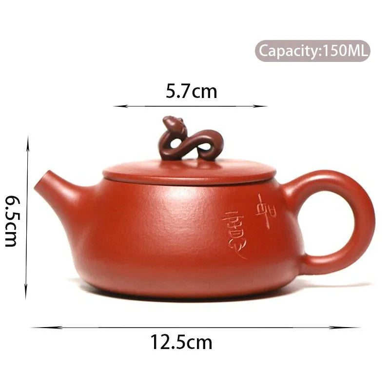 150ml Authentic Yixing Purple Clay Teapots Famous Handmade Stone Scoop Tea Pot Raw Ore Dahongpao Kettle Chinese Zisha Tea Set