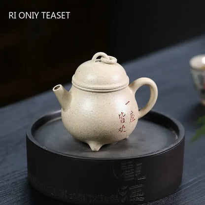 150ml Authentic Yixing Purple Clay Teapots Handmade Triangle Tea Pot Raw Ore White Mud Kettle Chinese Zisha Tea Set Collection