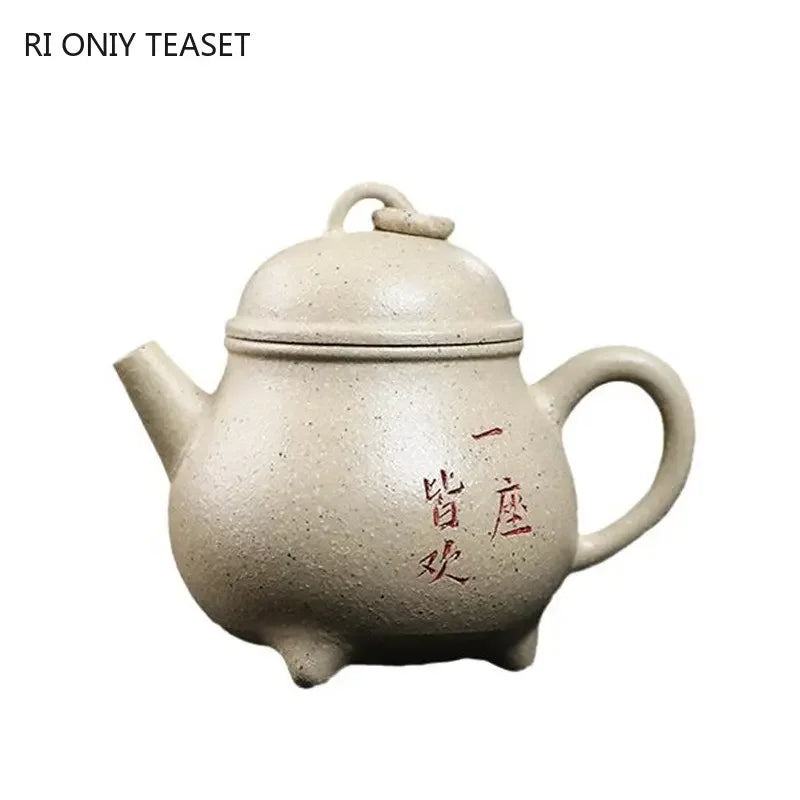 150ml Authentic Yixing Purple Clay Teapots Handmade Triangle Tea Pot Raw Ore White Mud Kettle Chinese Zisha Tea Set Collection