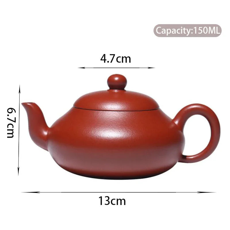 150ml Chinese Yixing Authentic Purple Clay Teapots Famous Artists Handmade Bian Tea Pot Beauty Kettle Raw Ore Zisha Tea Set