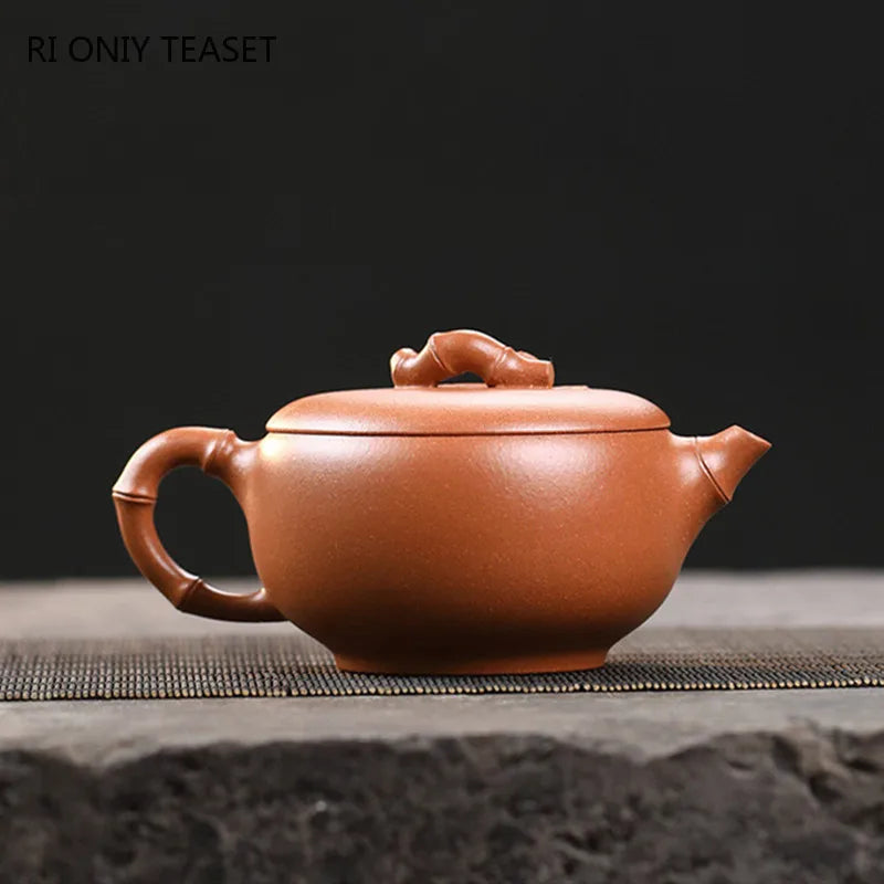 150ml Chinese Yixing Handmade Purple Clay Teapots Beauty Kettle Famous Artists Bamboo Leaf Shape Tea Pot Zisha Tea Set Teaware