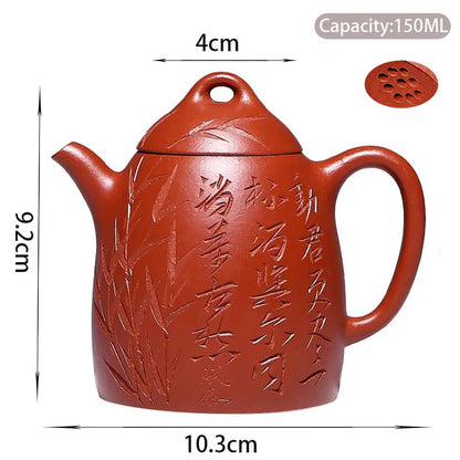 150ml Chinese Yixing High-end Purple Clay Teapots Famous Artists Handmade Raw Ore Dahongpao Mud Tea Pot Kettle Zisha Tea Set