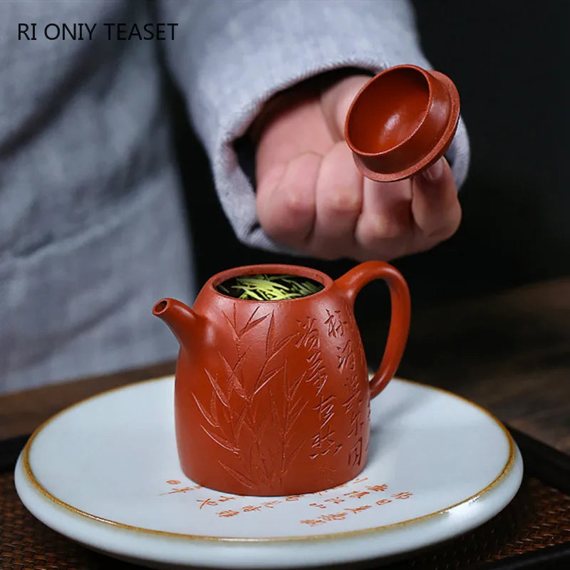 150ml Chinese Yixing High-end Purple Clay Teapots Famous Artists Handmade Raw Ore Dahongpao Mud Tea Pot Kettle Zisha Tea Set