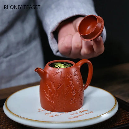 150ml Chinese Yixing High-end Purple Clay Teapots Famous Artists Handmade Raw Ore Dahongpao Mud Tea Pot Kettle Zisha Tea Set