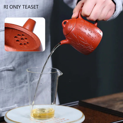 150ml Chinese Yixing High-end Purple Clay Teapots Famous Artists Handmade Raw Ore Dahongpao Mud Tea Pot Kettle Zisha Tea Set