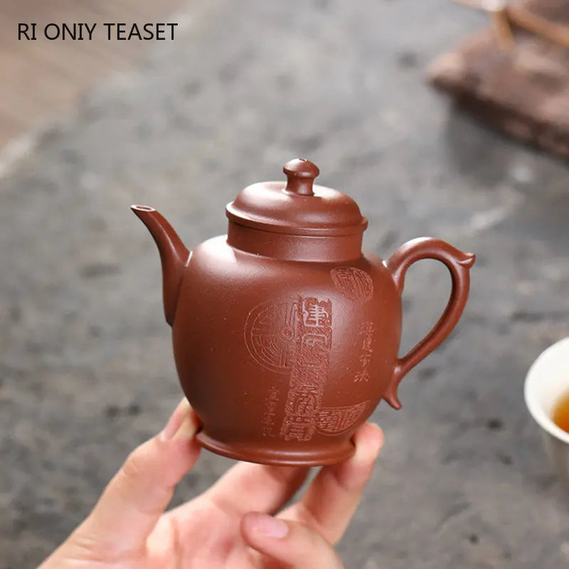 150ml Chinese Yixing Purple Clay Teapots Famous Artists Handmade Tea Pot Raw Ore Purple Mud Beauty Kettle High-end Zisha Tea Set