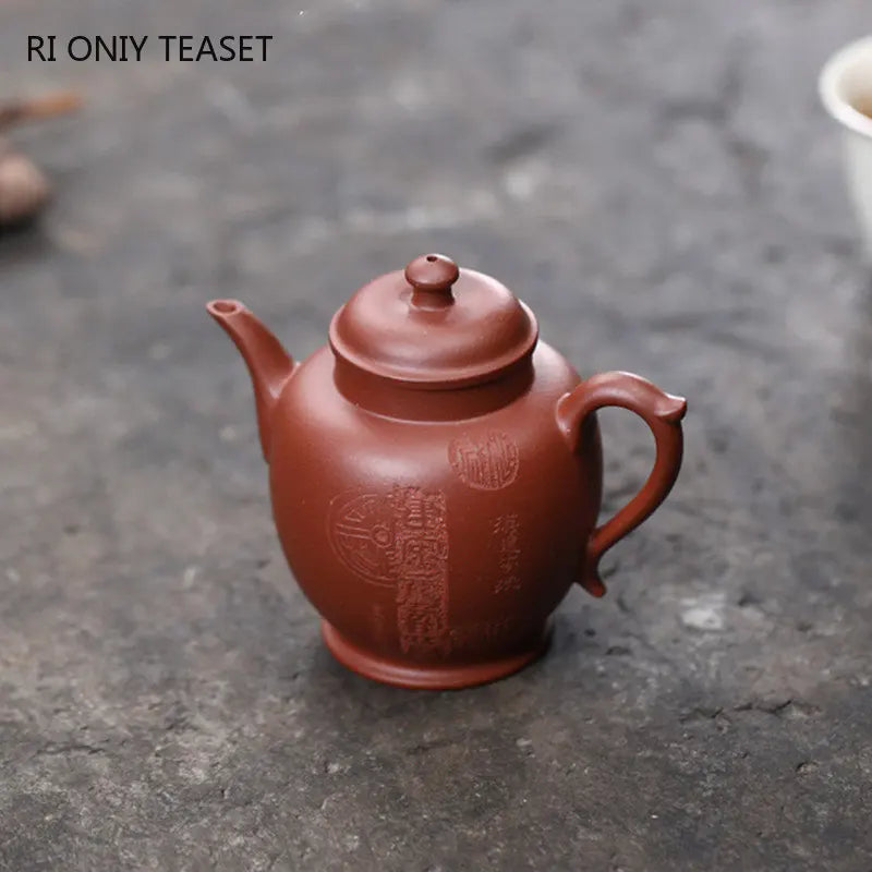 150ml Chinese Yixing Purple Clay Teapots Famous Artists Handmade Tea Pot Raw Ore Purple Mud Beauty Kettle High-end Zisha Tea Set