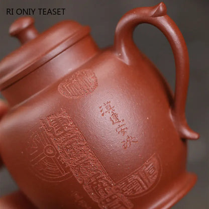 150ml Chinese Yixing Purple Clay Teapots Famous Artists Handmade Tea Pot Raw Ore Purple Mud Beauty Kettle High-end Zisha Tea Set