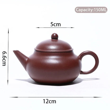 150ml Chinese Yixing Purple Clay Teapots Traditional Handmade Tea Pot Kettle Raw Ore Zhu Mud Famous Zisha Tea Set Accessories