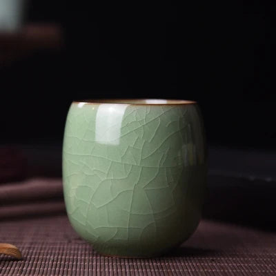 150ml Chinese master cup crackle glaze porcelain tea cup marked Longquan celadon cup of tea kungfu personal teacups brother kiln