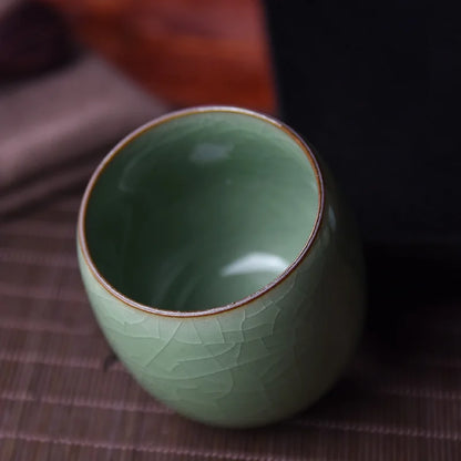 150ml Chinese master cup crackle glaze porcelain tea cup marked Longquan celadon cup of tea kungfu personal teacups brother kiln