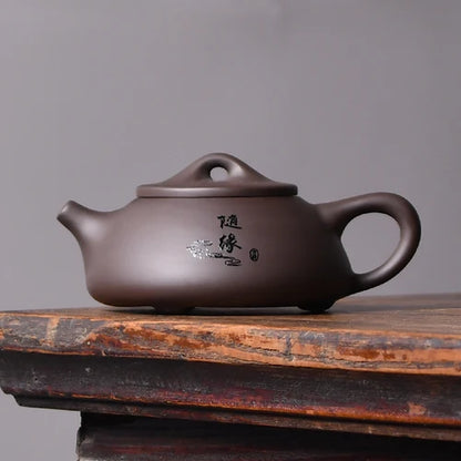 150ml Classic Yixing Purple Clay Teapot Handmade Zhu Mud Stone Scoop Kettle Ball Hole Filter Tea Infuser Chinese Zisha Tea Sets