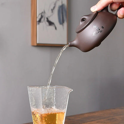 150ml Classic Yixing Purple Clay Teapot Handmade Zhu Mud Stone Scoop Kettle Ball Hole Filter Tea Infuser Chinese Zisha Tea Sets