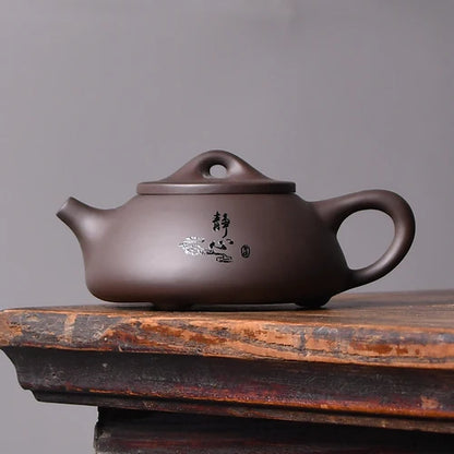 150ml Classic Yixing Purple Clay Teapot Handmade Zhu Mud Stone Scoop Kettle Ball Hole Filter Tea Infuser Chinese Zisha Tea Sets