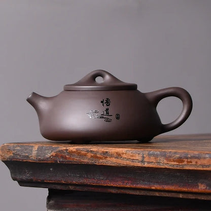 150ml Classic Yixing Purple Clay Teapot Handmade Zhu Mud Stone Scoop Kettle Ball Hole Filter Tea Infuser Chinese Zisha Tea Sets