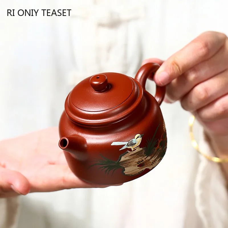150ml Master Handmade Yixing Purple Clay Teapot Raw Ore Dahongpao Dezhong Tea Pot Home Filter Kettle Zisha Tea Set Supplies