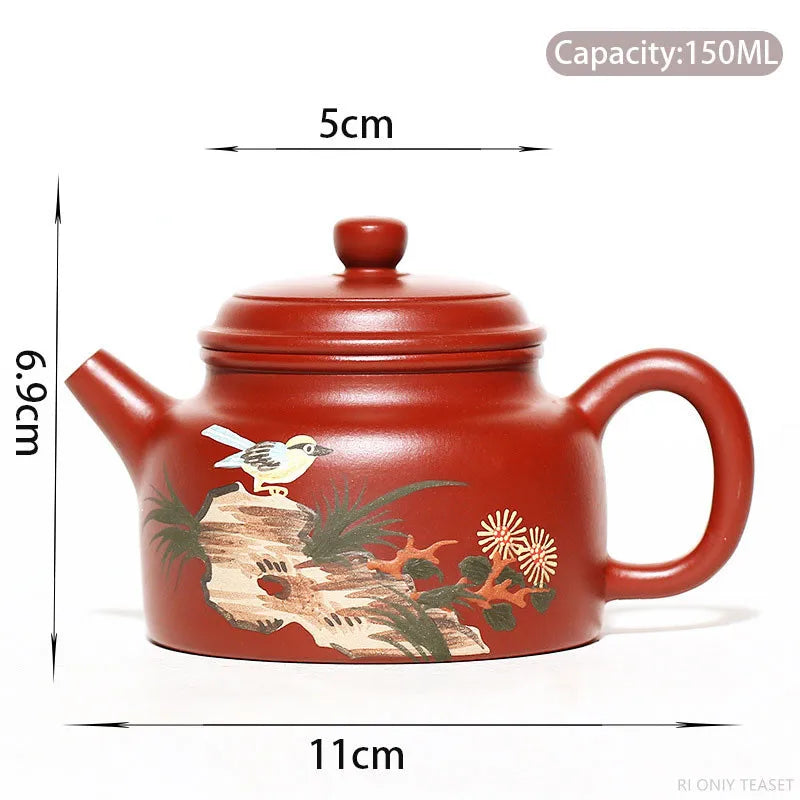 150ml Master Handmade Yixing Purple Clay Teapot Raw Ore Dahongpao Dezhong Tea Pot Home Filter Kettle Zisha Tea Set Supplies