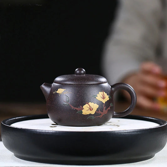 150ml Tradition Yixing Purple Clay Tea Pot Black Gold Sand Filter Teapot Customized Zisha Tea Kettle Handmade Beauty Teaware