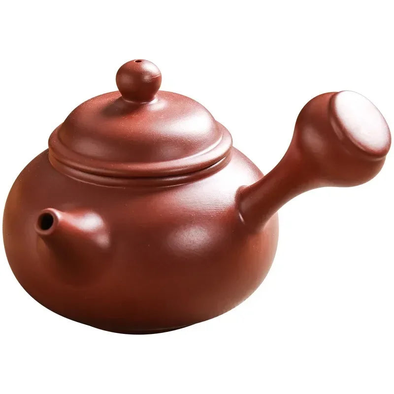 150ml Traditional Hand Pot Fu Rong Side Handle Pot Luo Chengming Yixing Purple Sand Mud Material Full Hand Kung Fu Teapot Raw