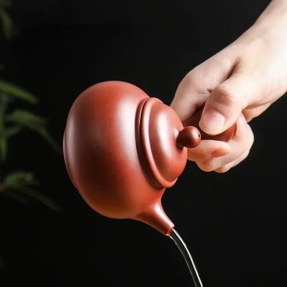 150ml Traditional Hand Pot Fu Rong Side Handle Pot Luo Chengming Yixing Purple Sand Mud Material Full Hand Kung Fu Teapot Raw