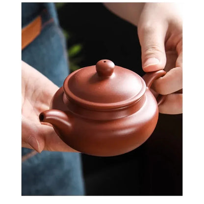 150ml Traditional Hand Pot Fu Rong Side Handle Pot Luo Chengming Yixing Purple Sand Mud Material Full Hand Kung Fu Teapot Raw