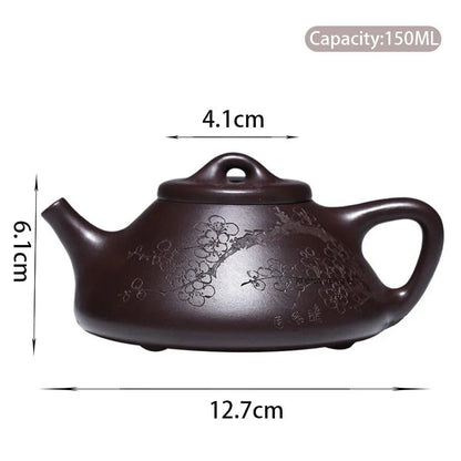 150ml Yixing Purple Clay Teapot Famous Artists Hand-painted Plum Blossom Tea Pot Raw Ore Purple Mud Kettle Chinese Zisha Tea Set