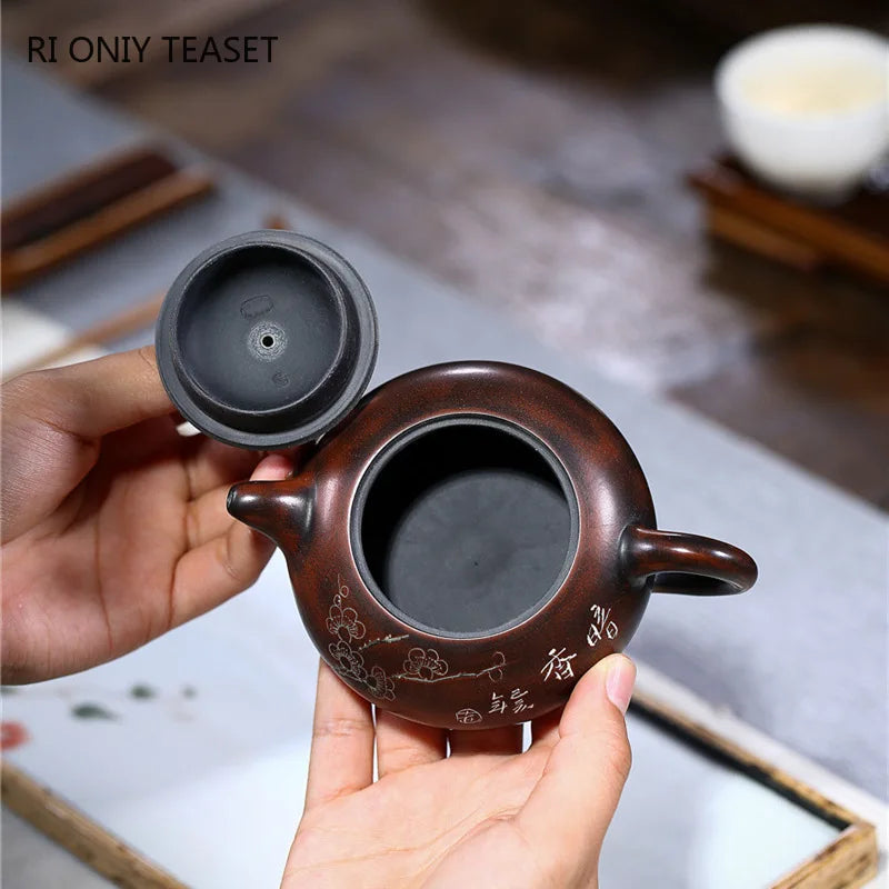 150ml Yixing Purple Clay Teapot Famous Handmade Raw Ore Zisha Tea Pot Chinese Authentic Tea Set Kettle Tea Ceremony Customized