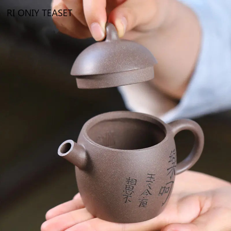 150ml Yixing Purple Clay Teapots Famous Artists Handmade Tea Pot Raw Ore Grey Section Mud Kettle Chinese Zisha Tea Set Teaware