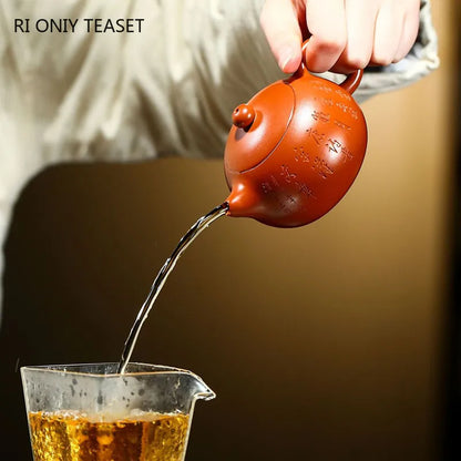 150ml Yixing Purple Clay Xishi Teapot Handmade Ball Hole Filter Tea Pot Authentic Zisha Beauty Tea Maker Teaware Accessories