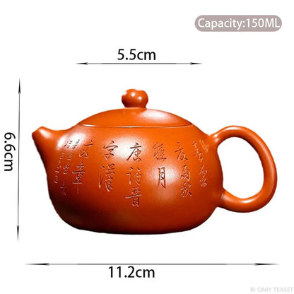 150ml Yixing Purple Clay Xishi Teapot Handmade Ball Hole Filter Tea Pot Authentic Zisha Beauty Tea Maker Teaware Accessories